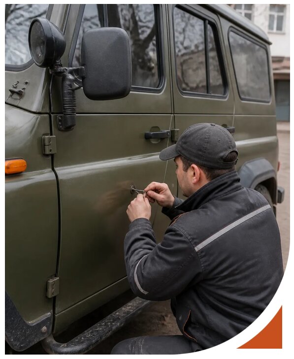 Профессиональное вскрытие автомобиля УАЗ без повреждений в Каменске-Уральском